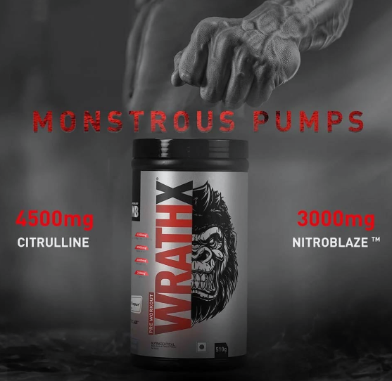 MuscleBlaze Pre-Workout WrathX I 510g I Fruit Puch