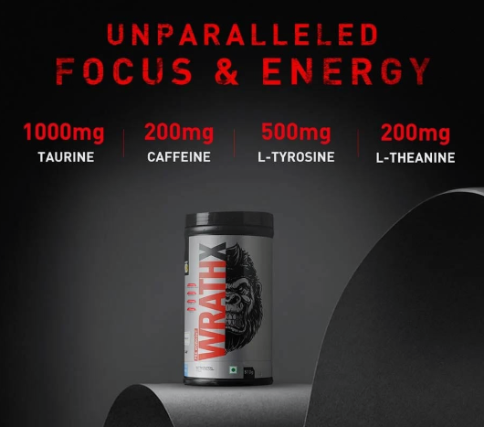 MuscleBlaze Pre-Workout WrathX I 510g I Fruit Puch