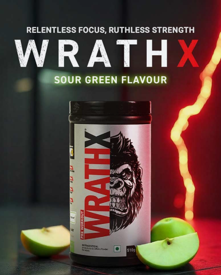 MuscleBlaze Pre-Workout WrathX I 510g I Sour Green