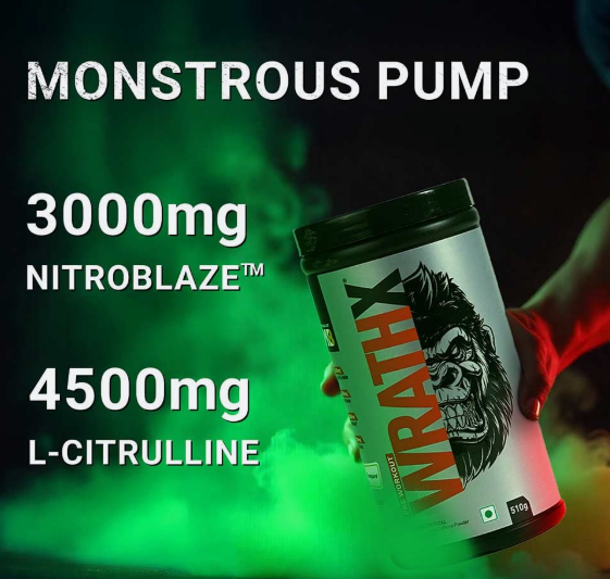 MuscleBlaze Pre-Workout WrathX I 510g I Sour Green