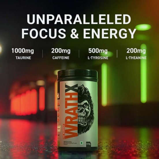 MuscleBlaze Pre-Workout WrathX I 510g I Sour Green