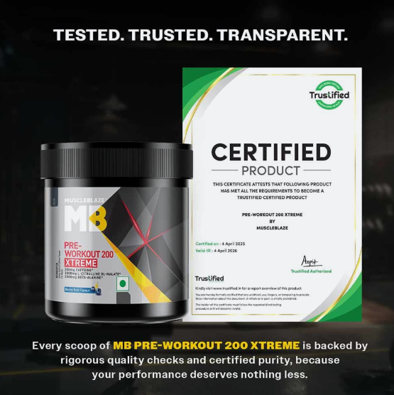 MuscleBlaze Pre-Workout 200 Xtreme I 200g I Berry Bolt