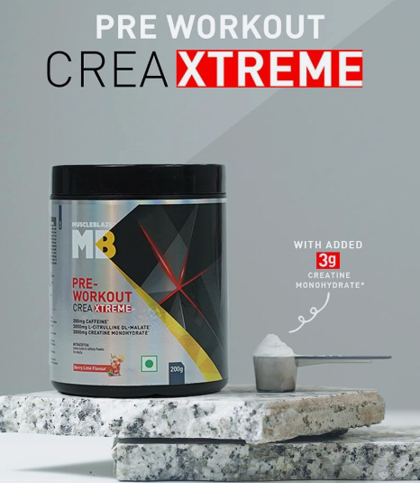 MuscleBlaze Pre-Wprkout Crea-Xtreme I 200g I Berry Lime