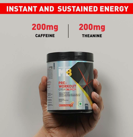 MuscleBlaze Pre-Wprkout Crea-Xtreme I 200g I Berry Lime