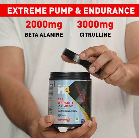 MuscleBlaze Pre-Wprkout Crea-Xtreme I 200g I Berry Lime