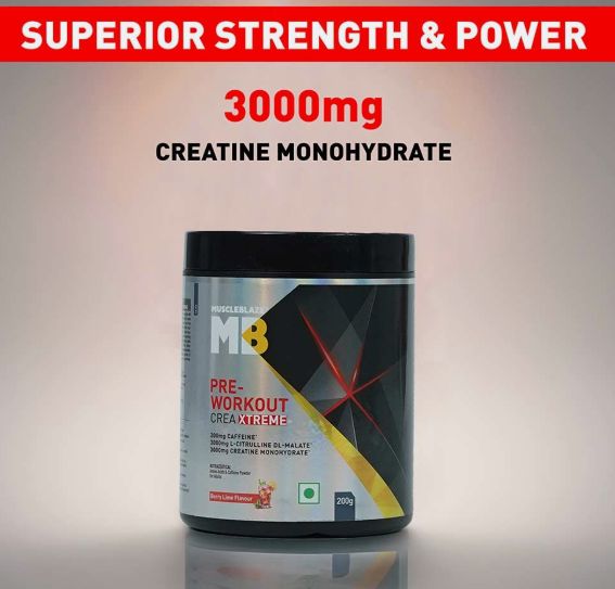 MuscleBlaze Pre-Wprkout Crea-Xtreme I 200g I Berry Lime