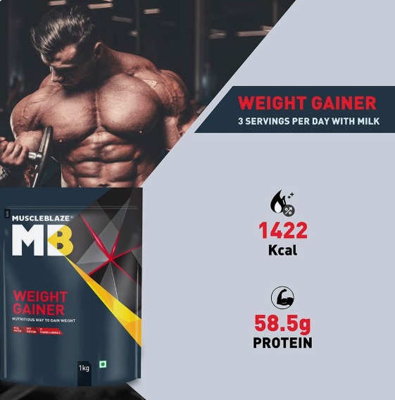 MuscleBlaze Mass Gainer XXL with Added Digezyme I 1kg I Chocolate