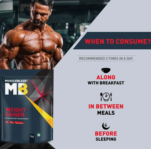 MuscleBlaze Mass Gainer XXL with Added Digezyme I 1kg I Chocolate