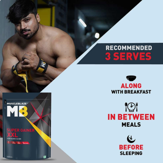 MuscleBlaze Super Gainer XXL Weight Gainer I 1kg I Cookie & Cream