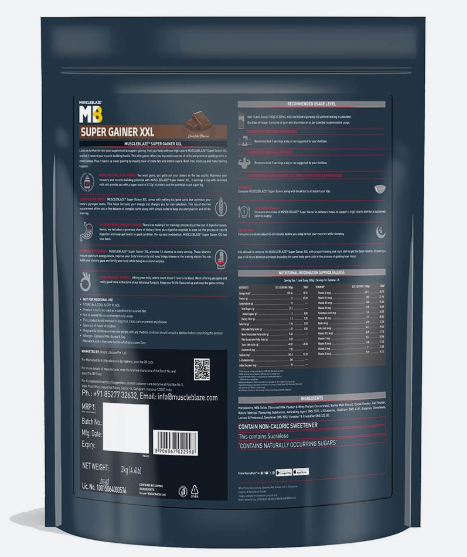 MuscleBlaze Super Gainer XXL Weight Gainer I 2kg I Chcolate