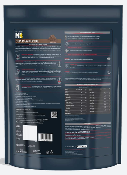 MuscleBlaze Super Gainer XXL Weight Gainer I 3kg I Chcolate