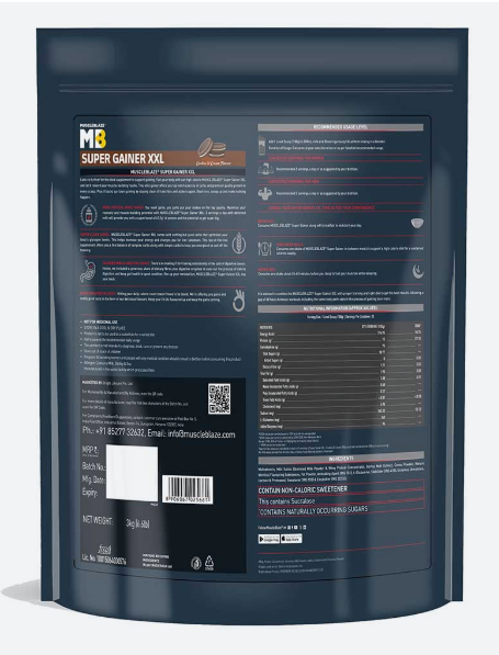 MuscleBlaze Super Gainer XXL Weight Gainer I 3kg I Cookie & Cream