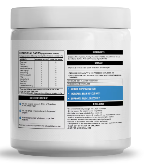 Wellcore Pure Micronised Creatine Monohydrate I 122g I Tropical Tango