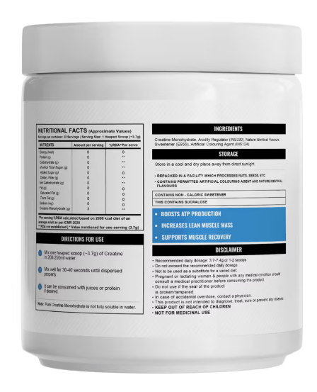 Wellcore Pure Micronised Creatine Monohydrate I 122g I Fruit Fusion