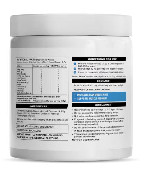 Wellcore Pure Micronised Creatine Monohydrate I 122g I Watermelon Wave