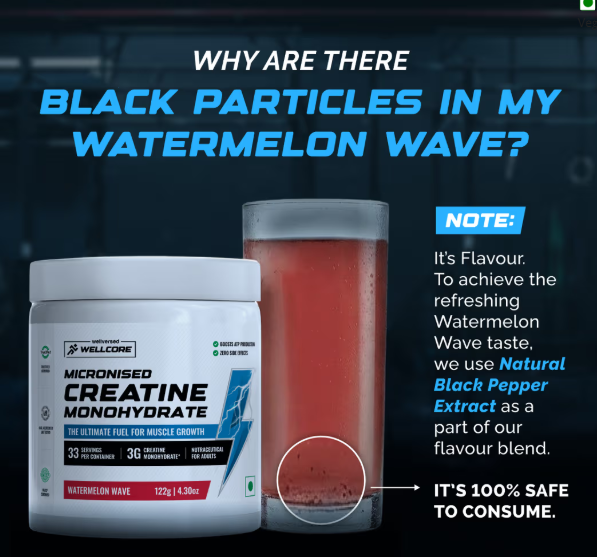 Wellcore Pure Micronised Creatine Monohydrate I 122g I Watermelon Wave