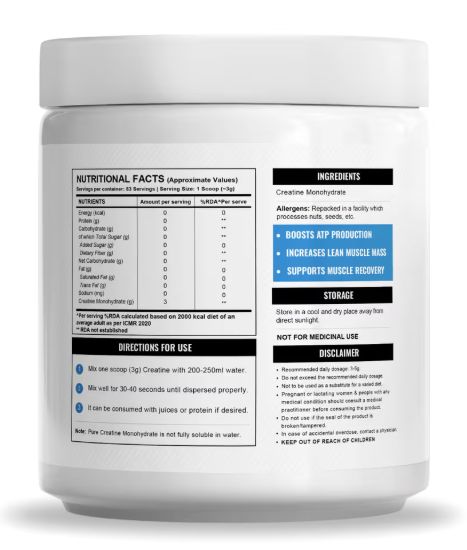 Wellcore Pure Micronised Creatine Monohydrate I 250g I Unflavoured
