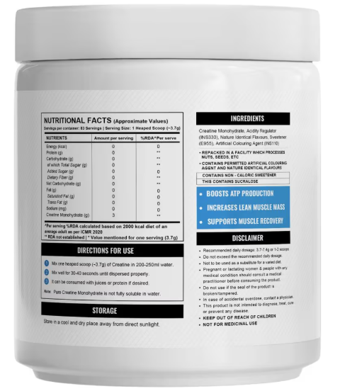 Wellcore Pure Micronised Creatine Monohydrate I 374g I Tropical Tango