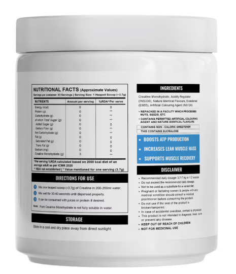 Wellcore Pure Micronised Creatine Monohydrate I 374g I Fruit Fusion