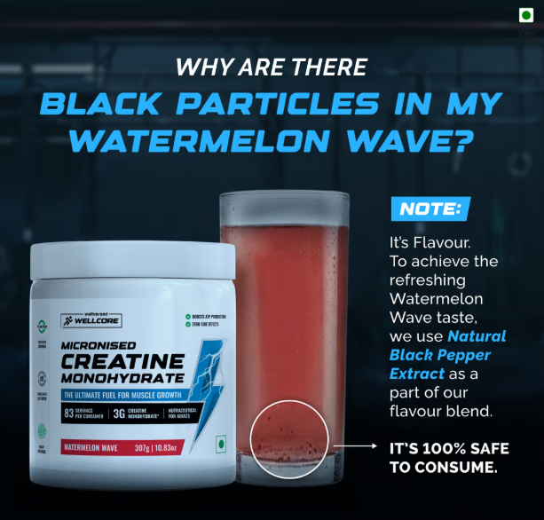Wellcore Pure Micronised Creatine Monohydrate I 374g I Watermelon Wave