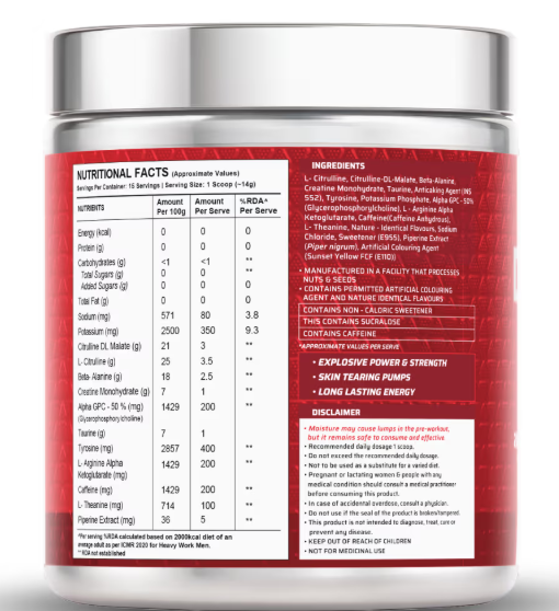 Wellcore Dynamite Pre-Workout I 210g I Valencia Orange