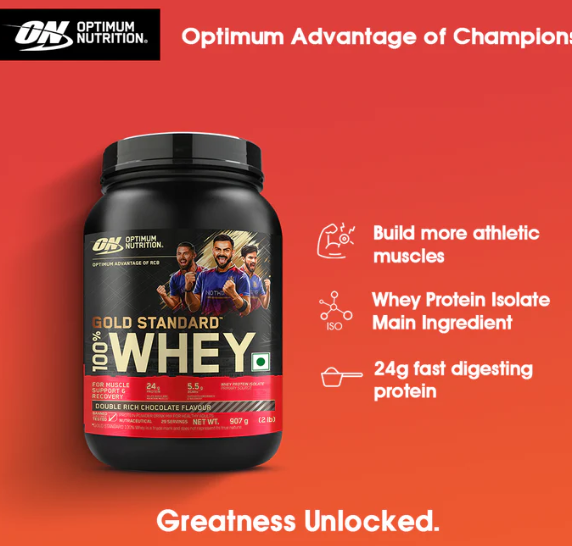 Optimum Nutrition Gold Standard 100% Whey Protein I 907g I Vanilla Ice Cream