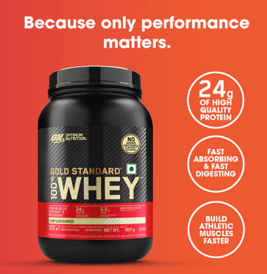 Optimum Nutrition Gold Standard 100% Whey Protein I 907g I Unflavoured