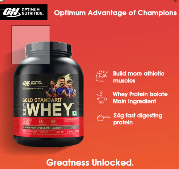 Optimum Nutrition Gold Standard 100% Whey Protein I 2.27Kg I Double Rich Chocolate