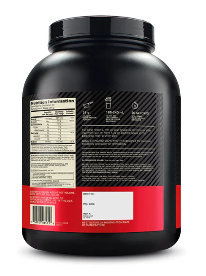 Optimum Nutrition Gold Standard 100% Whey Protein I 2.27Kg I Vanilla Ice Cream