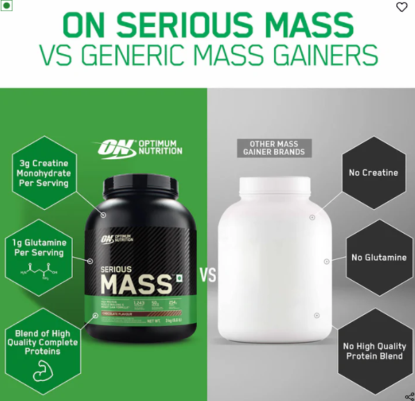 Optimum Nutrition Serious Mass Gainer I 1kg I Chocolate