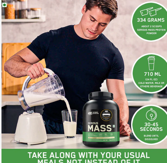 Optimum Nutrition Serious Mass Gainer I 1kg I Vanilla