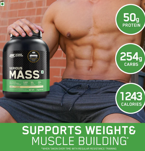 Optimum Nutrition Serious Mass Gainer I 1kg I Vanilla