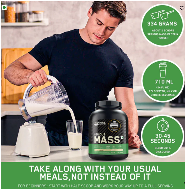Optimum Nutrition Serious Mass Gainer I 3kg I Vanilla