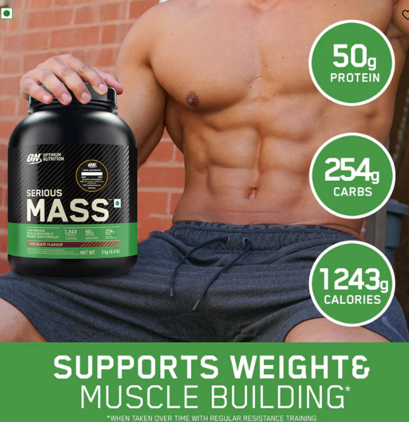 Optimum Nutrition Serious Mass Gainer I 3kg I Vanilla