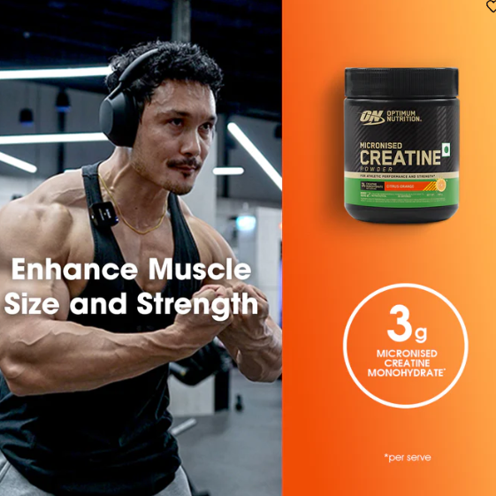 Optimum Nutrition Miconised Creatine Powder I 100g I Citrus Orange