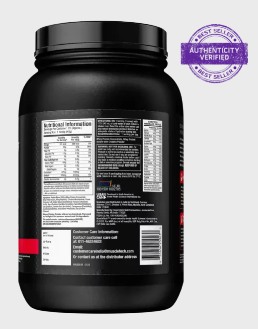 MuscleTech Nitro-Tech Whey Protein I 907g I Cookie &  Cream