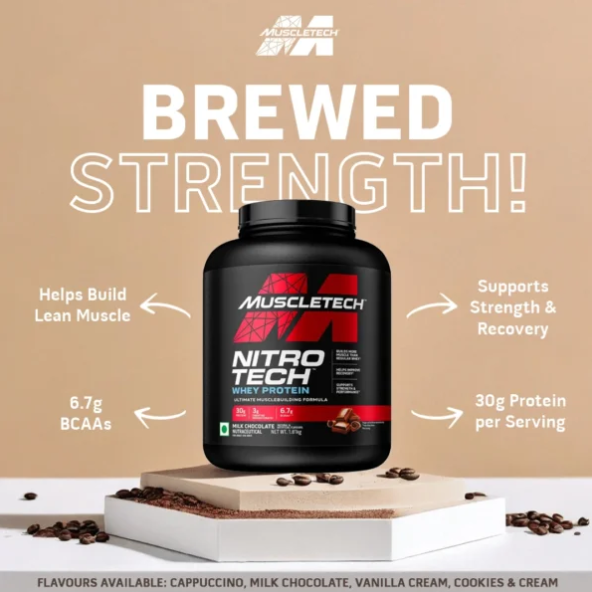 MuscleTech Nitro-Tech Whey Protein I 907g I Cappuccino