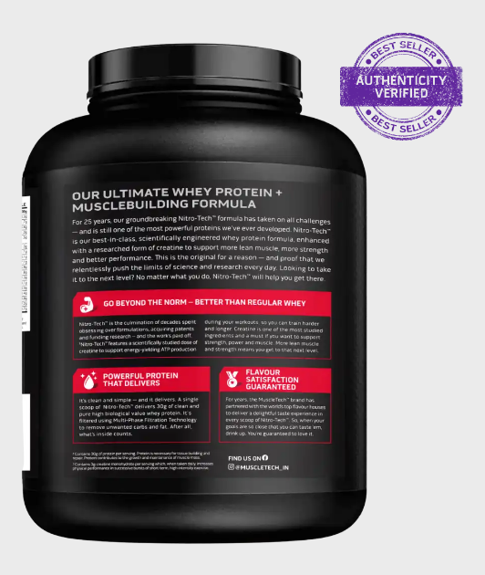 MuscleTech Nitro-Tech Whey Protein I 1.8kg I Cappuccino
