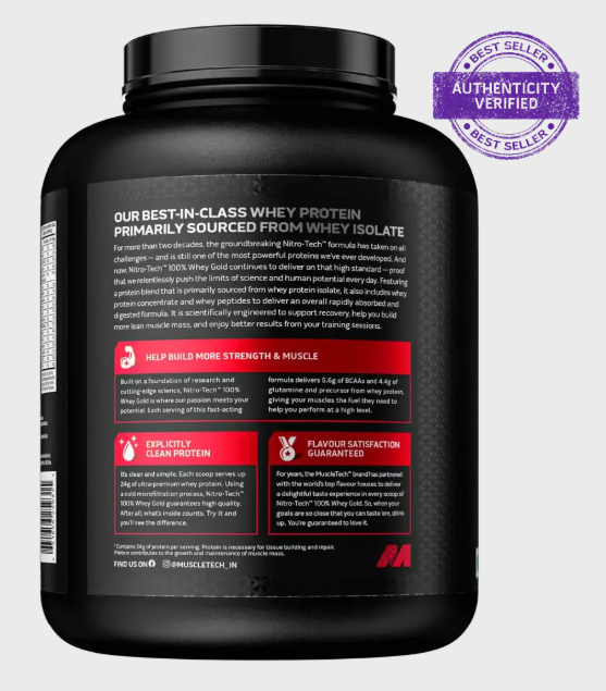 MuscleTech Nitro-Tech Whey Gold I 1.8kg I Cookies & Cream