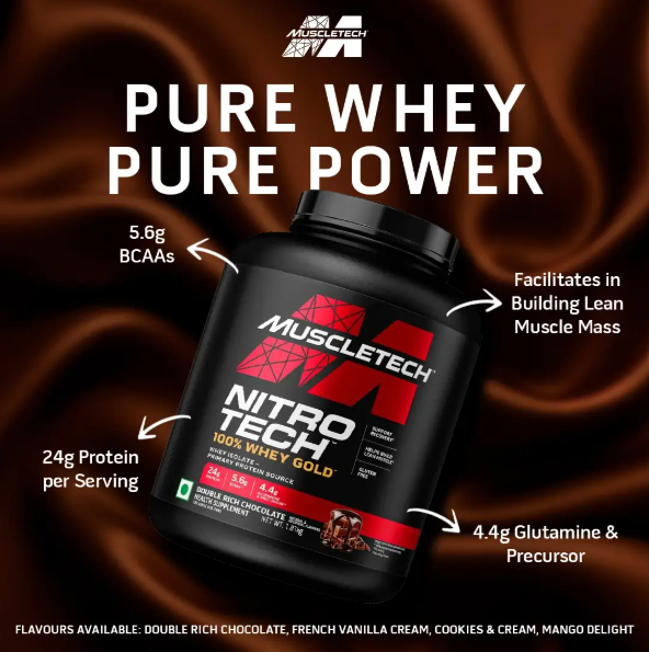 MuscleTech Nitro-Tech Whey Gold I 1.8kg I Cookies & Cream