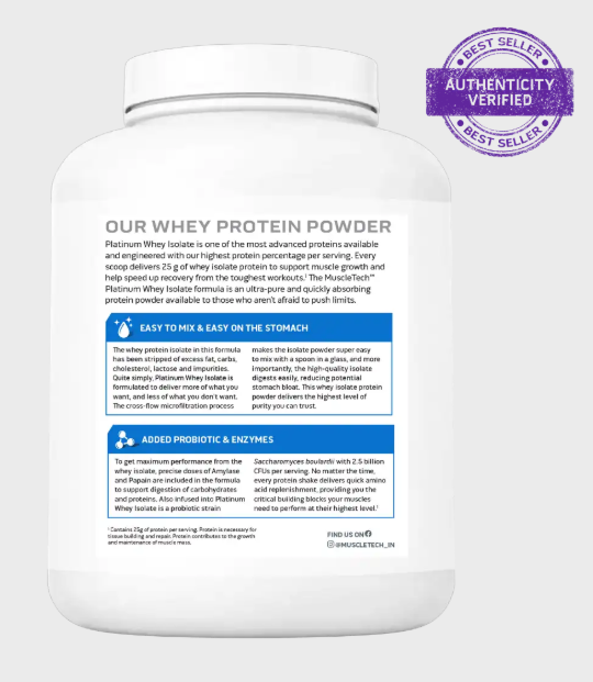 MuscleTech Platinum Whey Isolate I 1.8kg I Milk Chocolate